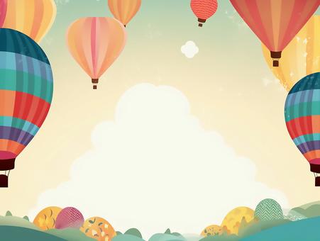 colorful frame balloon, ein ballon, leer, wolke, JPG