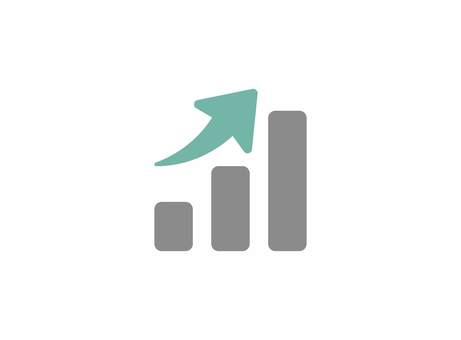 Rising graph icon (green), , JPG, PNG and AI