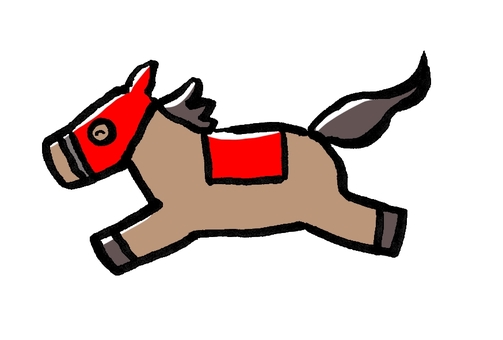 競馬 馬,午,走る,干支,かわいい,競馬,覆面のイラスト素材