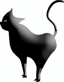 Illustration, black cat, a pet, nara, 
