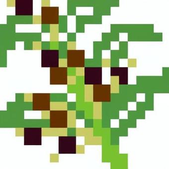 ドット絵のハトムギです。 ドット絵,ハトムギ,シンプル,麦,穂,実,種,栄養のイラスト素材