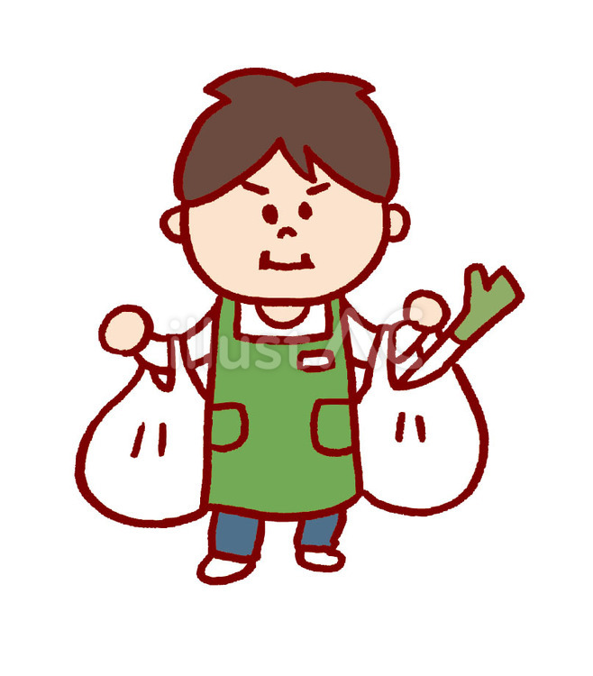 がんばる男性店員さん 男,人,若者のイラスト素材