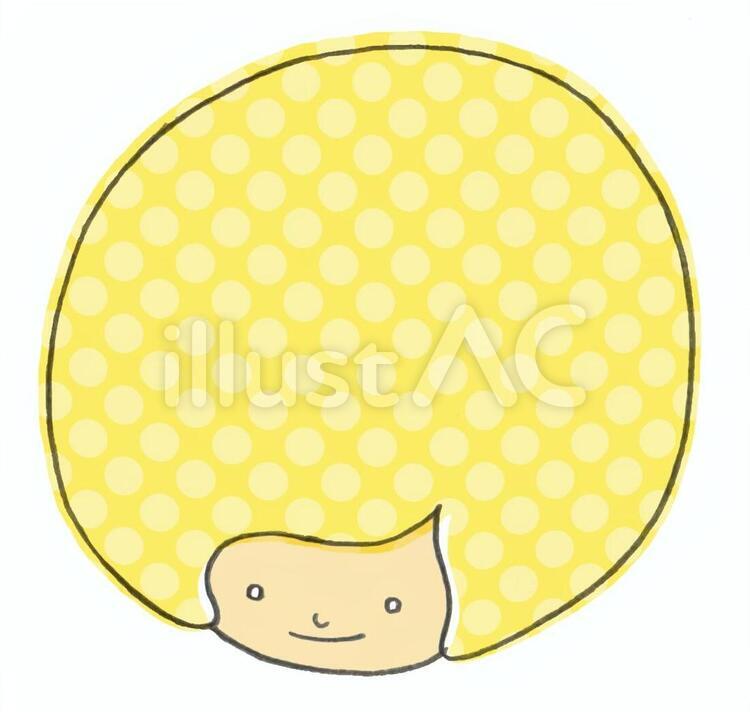 アフロメモ（きいろ） メッセージカード,メモ帳,アフロのイラスト素材
