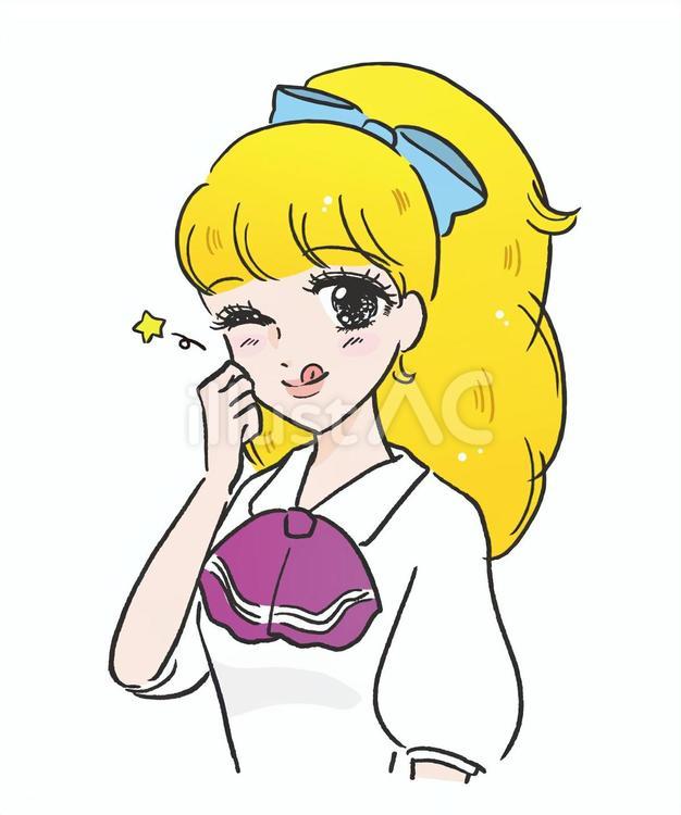 昭和風少女28 少女漫画,レトロ,昭和のイラスト素材