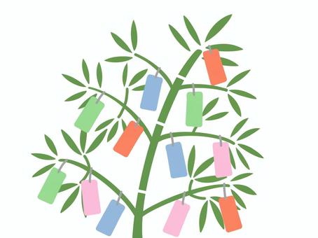 Illustration, tanabata, bamboo leaf, strip, 
