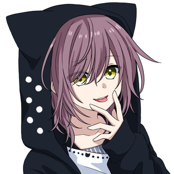 女の子 女の子 人物,女の子,キャラクター,パーカー,猫耳,かわいい,アイコン,プロフィール,アニメ絵,萌え系のイラスト素材