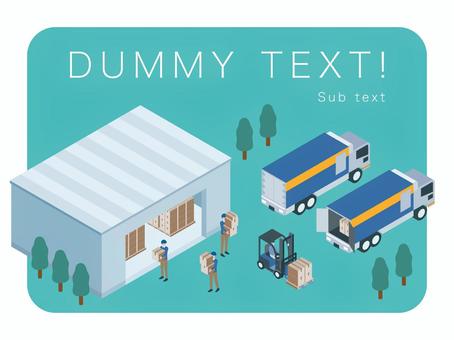 アイソメトリック_運送業 アイソメトリック_運送業 アイソメトリック,立体,アイソメ,斜め上,フォークリフト,作業,機械,人物,運転,操作のイラスト素材