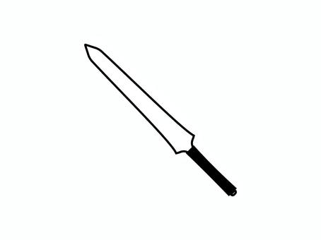 ブロードソードの白黒アイコン ブロードソード,長剣,武器,剣,刃物,装備,武装,rpg,ファンタジー,両刃のイラスト素材
