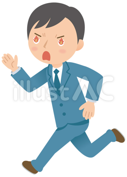 走る成人男性 走る,男性,ダッシュのイラスト素材