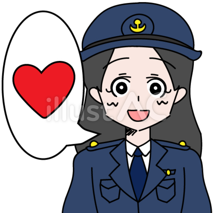 婦警 吹き出し ハートイラスト No 無料イラストなら イラストac