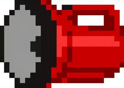 ドット絵の赤の懐中電灯です。 ドット絵,懐中電灯,シンプル,夜道,停電,探索,非常用,電池,光,暗闇のイラスト素材