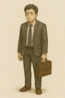 疲れたサラリーマン  現代社会を生きる男