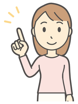  ロングヘア女性-287-バスト 指差し,笑顔,女性,女の子,人物,かわいい,微笑む,にっこり,ニコニコ,ポイントのイラスト素材