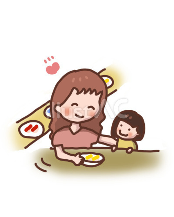 子供に回転寿司を取ってあげる、大人の女性 回転寿司,子供,親子のイラスト素材