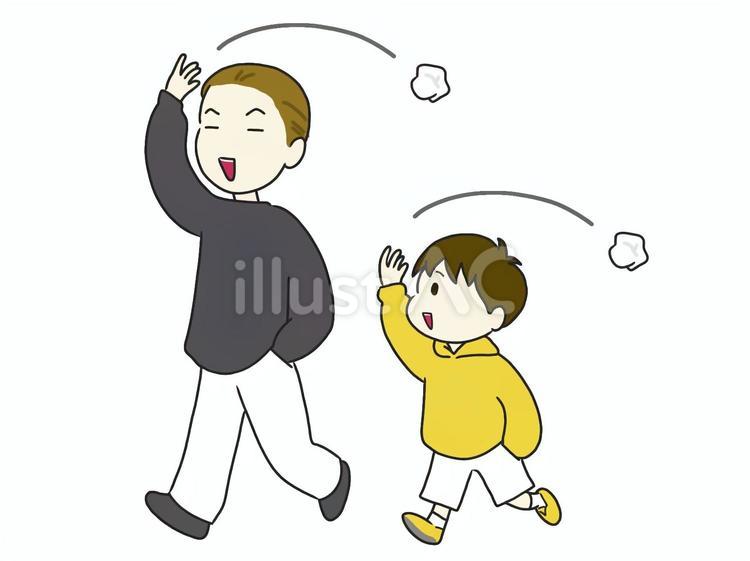 ごみをポイ捨てする大人と真似をする子ども ごみ,ポイ捨て,マネのイラスト素材