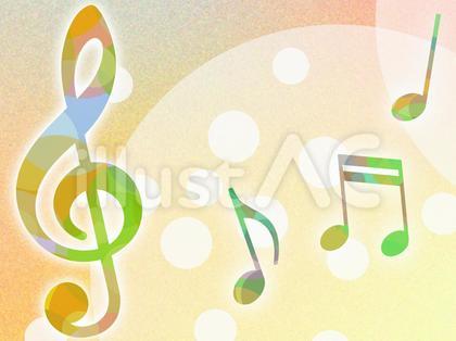 ト音記号と音符のイラスト音楽イメージ素材