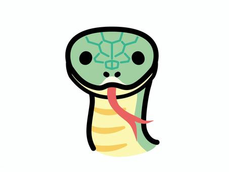 シンプルでかわいい蛇 蛇,巳年,爬虫類,舌,へび,可愛い,干支,顔,face,動物のイラスト素材