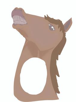 馬の被り物 馬の被り物 馬,午,被り物,頭,ギャグ,顔出しのイラスト素材