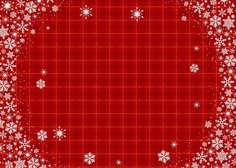 雪の結晶Xmasフレーム4赤文字なし クリスマス,12月,冬,雪,結晶,星,点,イベント,フレーム,散布ブラシのイラスト素材