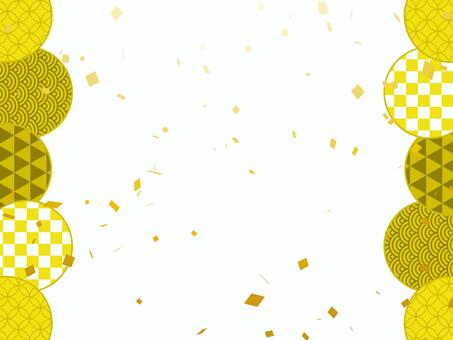 正月和風フレーム年賀状 年賀状,和柄,和風,正月,可愛い,美しい,ベクター,紙吹雪,パーティー,お祝いのイラスト素材