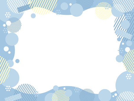 水色のポップなフレーム素材 水色のポップなフレーム素材 フレーム,枠,囲い,背景,水色,黄色,ポップ,爽やか,装飾,飾りのイラスト素材