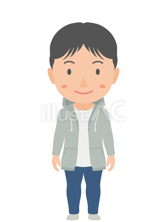 パーカーを着た男性 男性,パーカー,若者のイラスト素材