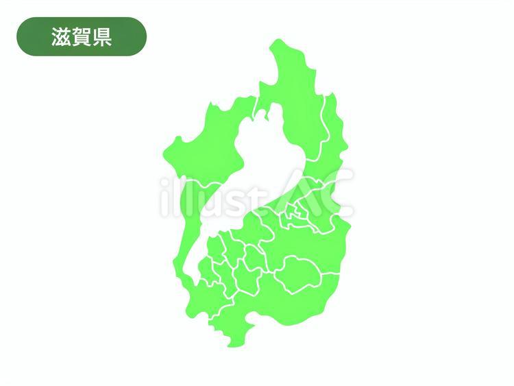 滋賀県の地図のイラスト（線なし） 地図,滋賀県,琵琶湖のイラスト素材