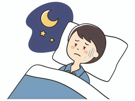 寝不足な男性 寝不足,不眠症,眠れない,寝れない,不眠,昼夜逆転,眠くない,眠たくない,入眠,寝つきのイラスト素材