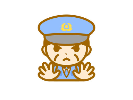 警察官中年　静止のポーズ 警察官,人物,静止,公務員,男性,大人のイラスト素材