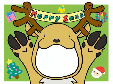 クリスマス　トナカイの顔はめパネル クリスマス,トナカイ,顔はめパネルのイラスト素材