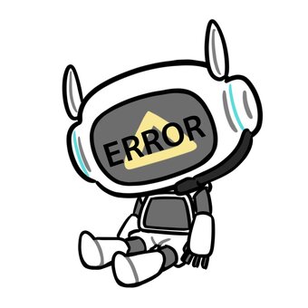エラーで停止するロボット　AI ロボット,ai,キャラクター,機械,ファンタジー,かわいい,データ,人工知能,デジタル,機械学習のイラスト素材