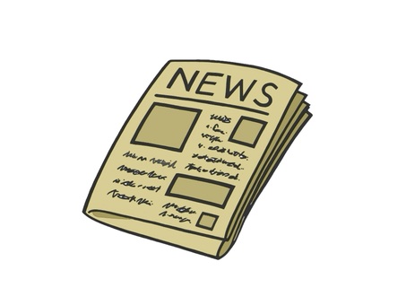 ビジネスの情報源の英字新聞 英語,新聞,海外,ニュース,社説,英字新聞,定期購読,夕刊,朝刊,印刷物のイラスト素材