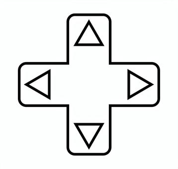 十字キー（線画） ゲーム,十字キー,コントローラー,ゲームパッド,方向キー,操作,デザイン,ui,ボタン,アイコンのイラスト素材