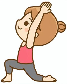 三日月のポーズをする女性 ヨガ,ストレッチ,エクササイズ,フィットネス,スポーツ,運動,柔軟,三日月のポーズ,美容,健康のイラスト素材