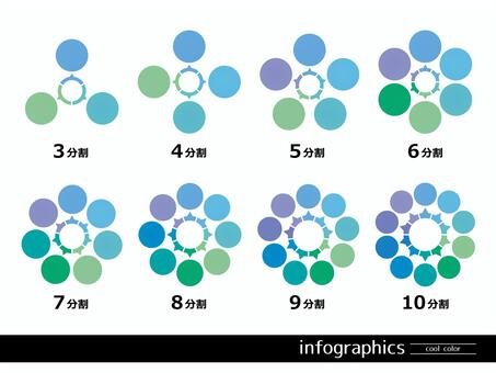 インフォグラフィックス 寒色系 インフォグラフィック,寒色,coolcolor,ビジネス,資料,シンプル,カラフル,プレゼンテーション,分割,情報のイラスト素材