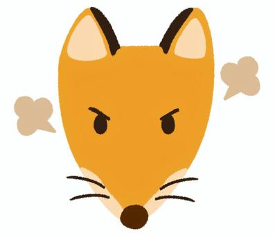 プンプンと怒った表情の可愛い狐の顔 狐,顔,怒る,アイコン,かわいい,不機嫌,動物,激怒,怒り,ワンポイントのイラスト素材