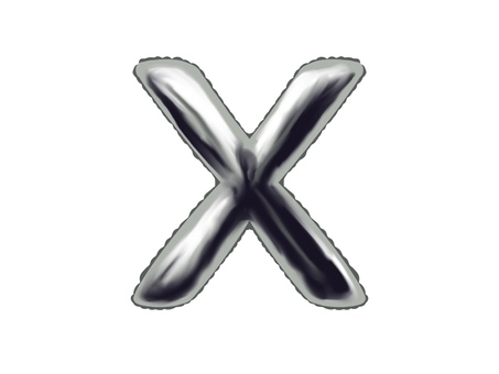 バルーン文字Xシルバー アルファベット,バルーン文字,風船,文字,かわいい,alphabet,xのイラスト素材