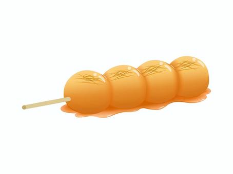お団子（みたらし） 串団子,だんご,みたらし,和菓子,おやつ,和風,お菓子,スイーツ,和スイーツ,食品のイラスト素材