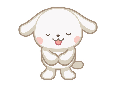 おじぎをする犬のイラスト 犬,おじぎ,動物,かわいい,カット,イラストのイラスト素材