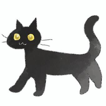 くろねこ 猫,黒猫,生き物,動物,水彩,鉛筆のイラスト素材