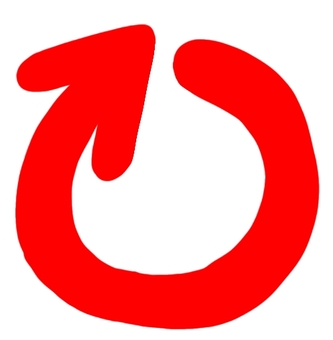 回転矢印赤 矢印,回転,回る,繰り返し,アイコン,手書きのイラスト素材