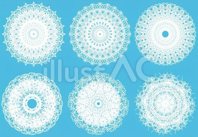 円型レースっぽい素材1 レース,円型,模様のイラスト素材