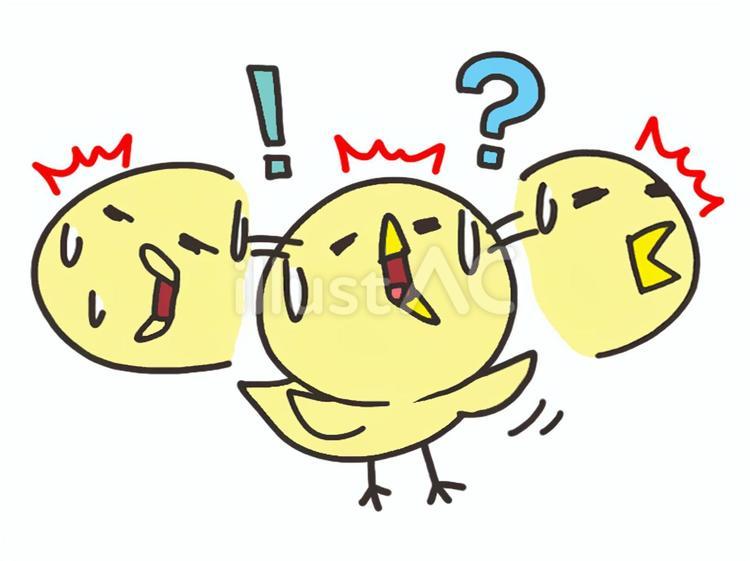 焦るヒヨコ ヒヨコ,焦る,汗のイラスト素材