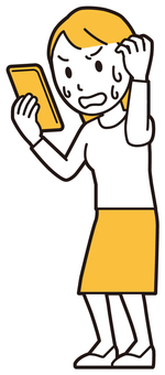  ロングヘア女性(黄)-245-全身