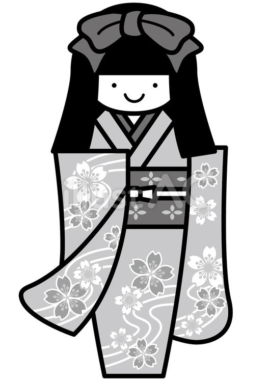 姉様人形-2c 姉様人形,人形,紙人形のイラスト素材