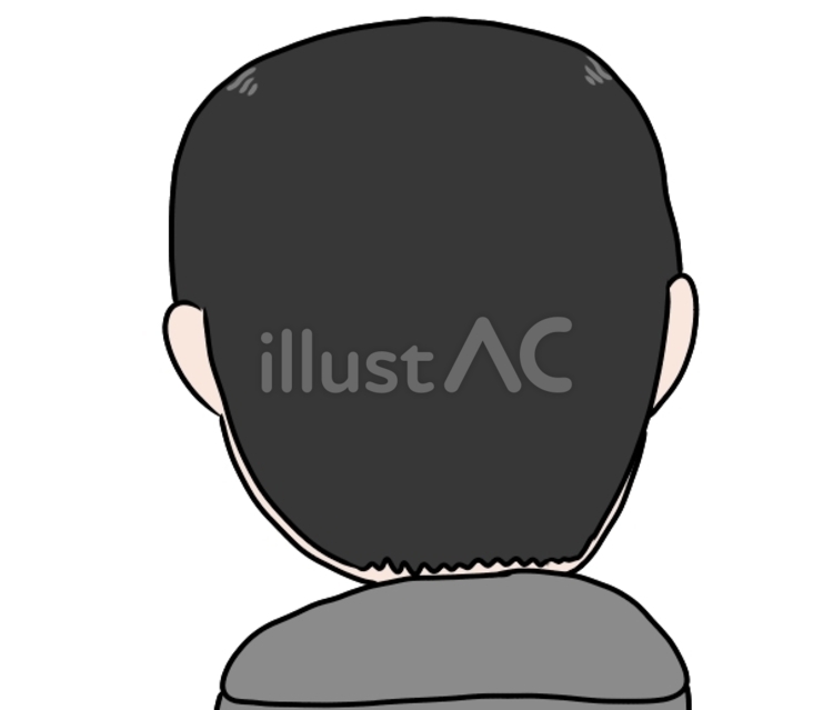 男性　後ろ姿 後ろ姿,後頭部,パーカーのイラスト素材