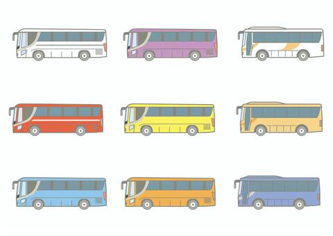 観光バスのアイコンセット 観光バス,大型バス,旅行,観光,バス,アイコン,セット,イラストのイラスト素材