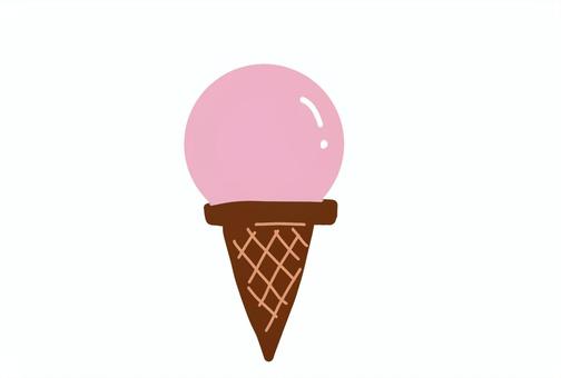 Hand-drawn simple ice cream (strawberry), strawberry, ice, cold, JPG and PNG