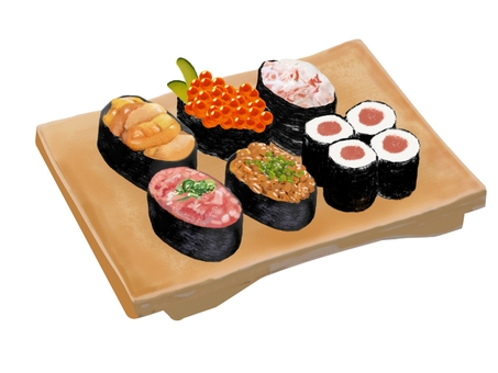 軍艦巻き(1) 軍艦巻き(1) 軍艦巻き,寿司ゲタ,寿司,巻寿司,和食,江戸前,食べ物,鉄火巻き,トロ,マグロのイラスト素材