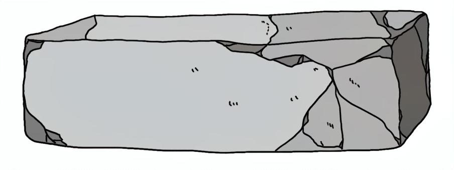 長方形の石 長方形,石,岩,硬い,灰色,ひび割れのイラスト素材